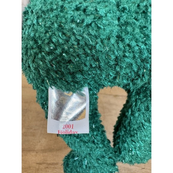 2001 Ty Beanie Baby "Holiday Teddy" Retired Bear Dark Green Beanie Baby - Picture 10 of 15